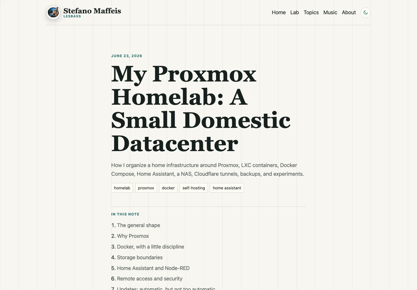 An article page rendered from Markdown, with metadata, headings, and local assets.